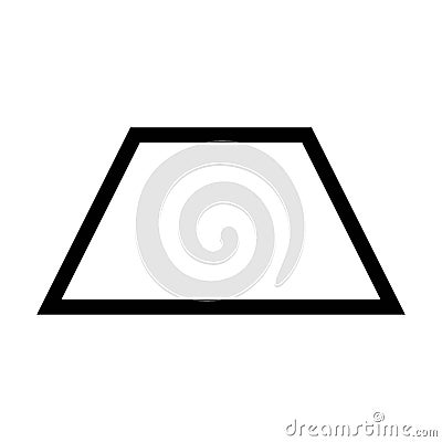 Trapezoid or Trapezium shape symbol vector icon outline stroke for creative graphic design ui element in a pictogram Vector Illustration
