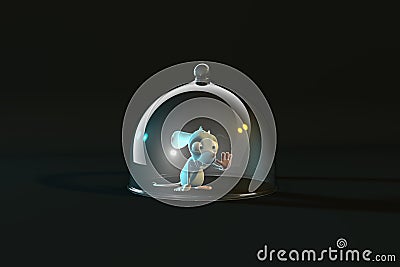 Trapped fairy-tale mouse Cartoon Illustration