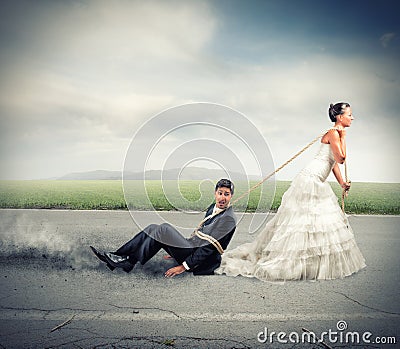 Trapped by marriage Stock Photo