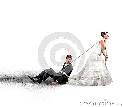 Trapped by marriage Stock Photo