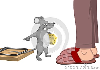 Trapped mouse Vector Illustration