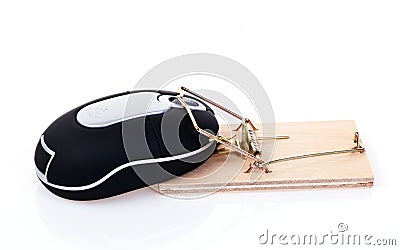 Trapped mouse Stock Photo