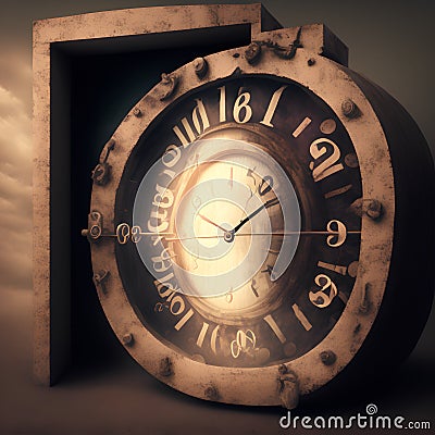 Trapped in Time, Generative AI Illustration Stock Photo