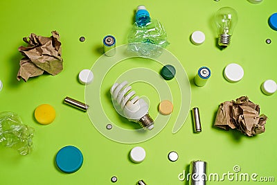 Trash and assorted garbage isolated on background Stock Photo