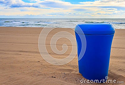 Trash on the beach Stock Photo