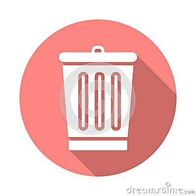 Trash bin flat icon Vector Illustration