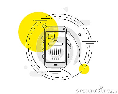 Trash bin line icon. Garbage, waste sign. Delete, remove. Vector Vector Illustration