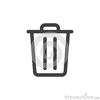 Trash bin line simple icon Vector Illustration