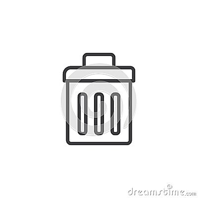 Trash bin outline icon Vector Illustration