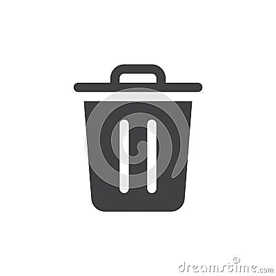 Trash bin simple icon vector Vector Illustration