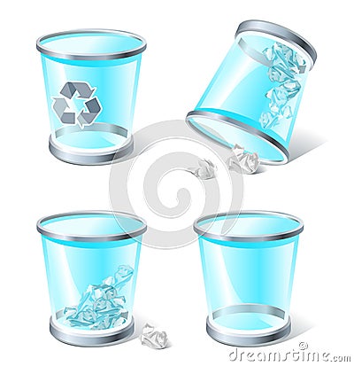 Trash bins Vector Illustration