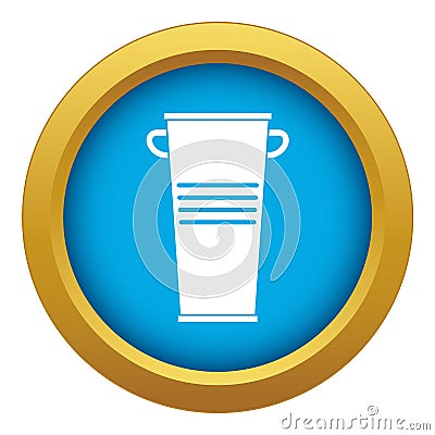 Trash can with handles icon blue vector isolated Vector Illustration