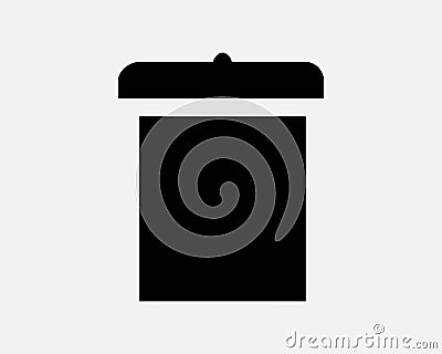 Trash Can Icon Trashcan Rubbish Bin Waste Garbage Recycle Basket Container Lid Cover Sign Symbol Vector Illustration