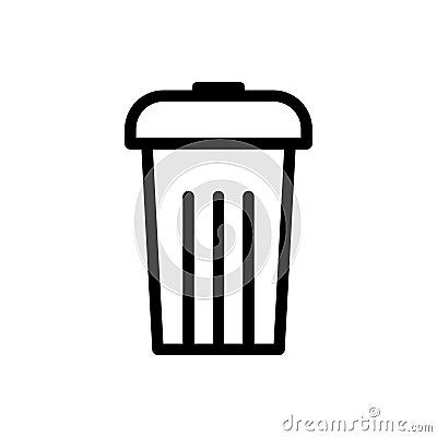 Trash can icon vector. rubbish illustration sign. basket symbol. garbage logo. Vector Illustration