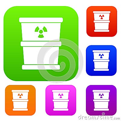 Trash can set collection Vector Illustration