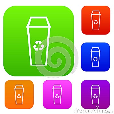 Trash can set collection Vector Illustration