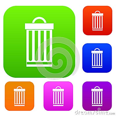 Trash can set collection Vector Illustration