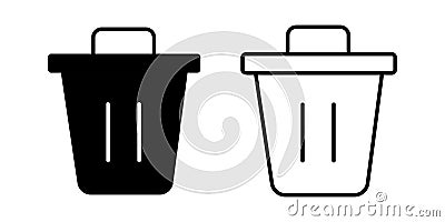 Trash can web icon set. delete, recycle bin, waste bin, garbage can vector icon Vector Illustration