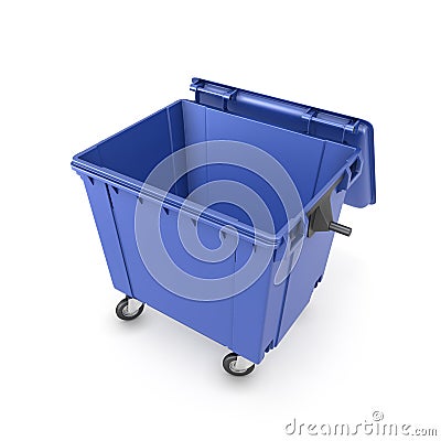 Trash can on wheels Cartoon Illustration