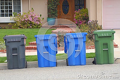 Trash Cans Stock Photo