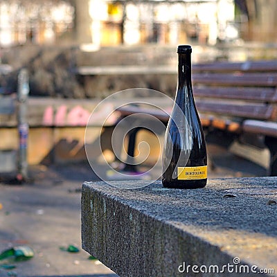 Trash, garbage and leftovers from the different New Year Eve`s party Editorial Stock Photo