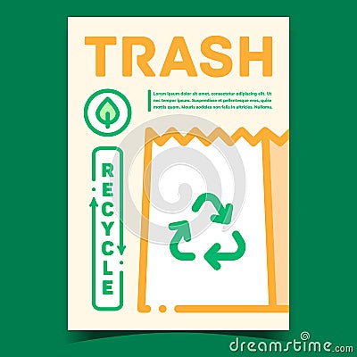 Trash Recycle Promotional Marketing Banner Vector Vector Illustration