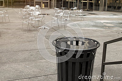 Trash waste bin on new york city street Stock Photo