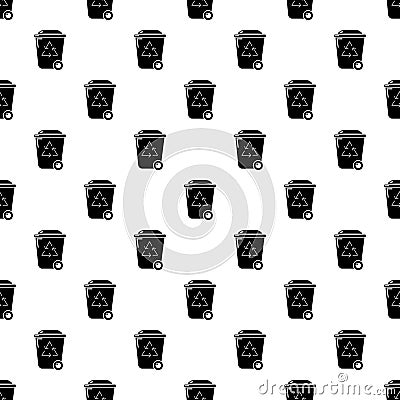 Trash wheelie bin pattern vector seamless Vector Illustration