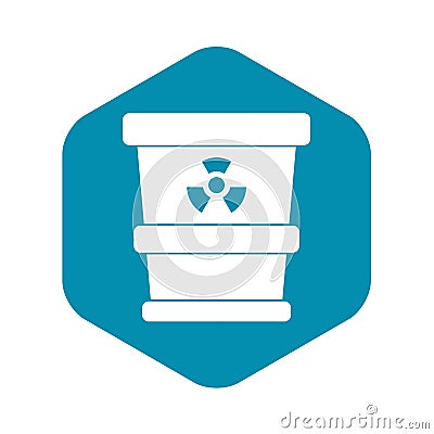 Trashcan containing radioactive waste icon Vector Illustration