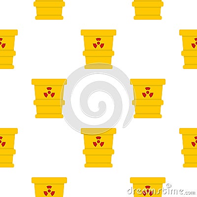 Trashcan containing radioactive waste pattern Vector Illustration