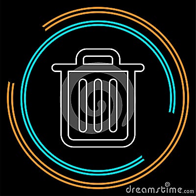Trashcan icon, vector trash bin - basket Vector Illustration