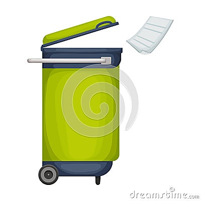 Trashcan vector icon.Cartoon vector icon isolated on white background trashcan. Vector Illustration