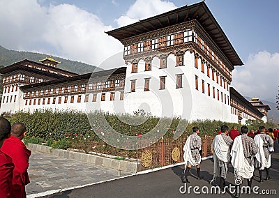 Trashi Chhoe Dzong, Thimphu, Bhutan Editorial Stock Photo