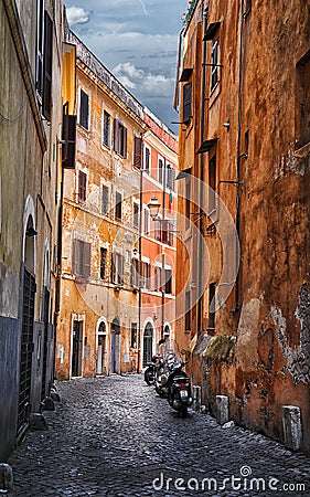 Trastevere italian street Stock Photo