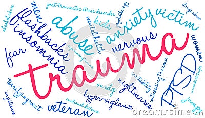 Trauma Word Cloud Stock Photo