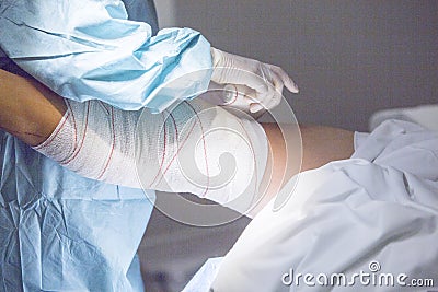 Traumatology orthopedic surgery knee arthroscopy Stock Photo