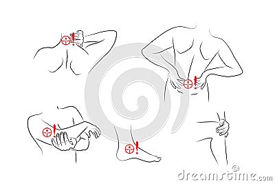 Traumatology and pain Vector Illustration