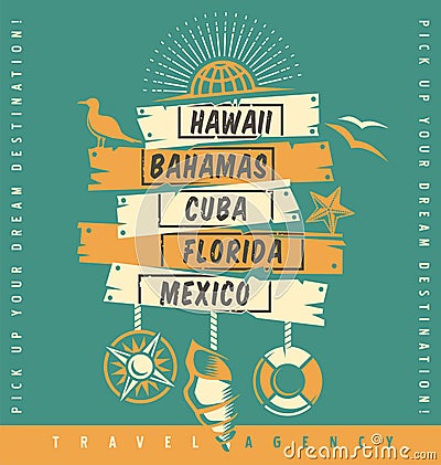 Travel agency promotion catalog design Vector Illustration