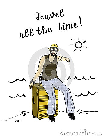 Travel all the time Vector Illustration