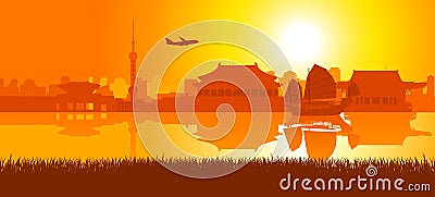 Travel Around East Asia Vector Illustration