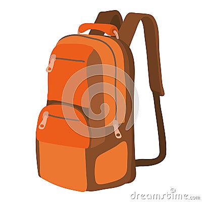 Travel backpack icon, cartoon style Vector Illustration