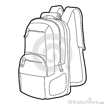 Travel backpack icon outline Vector Illustration