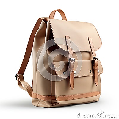 travel backpack, isolated on a clean white background, embodies the spirit of adventure and exploration. Stock Photo