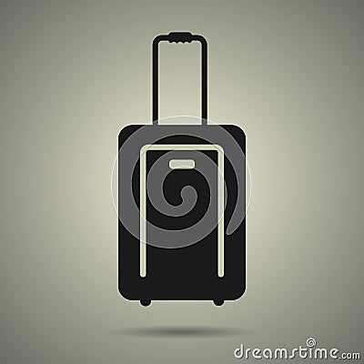 Travel bag icon in black and white style Vector Illustration
