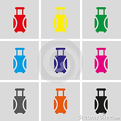 Travel bag icon stock vector illustration flat design Vector Illustration