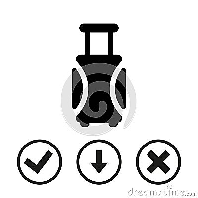 Travel bag icon stock vector illustration flat design Vector Illustration