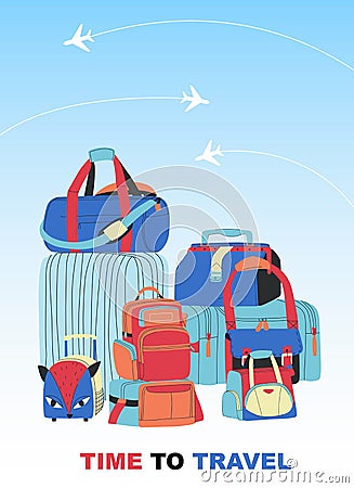 Travel Bags Background Vector Illustration