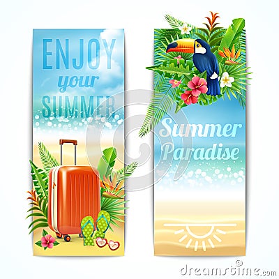 Travel Banners Set Vector Illustration