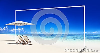 Travel Beach Summer Landscape Pacific Ocean Concept Stock Photo
