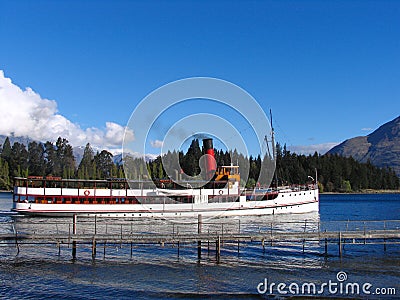 Travel Boat In Queenstown Stock Photo